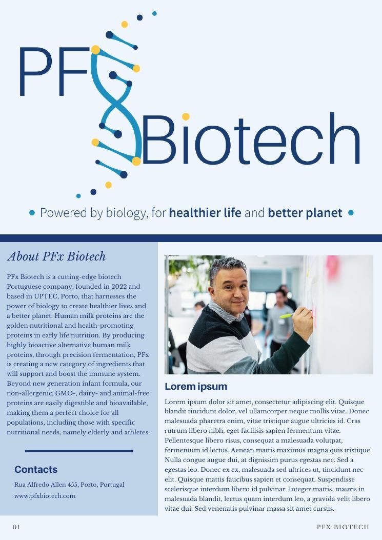 PFx Biotech Newsletter page 1
